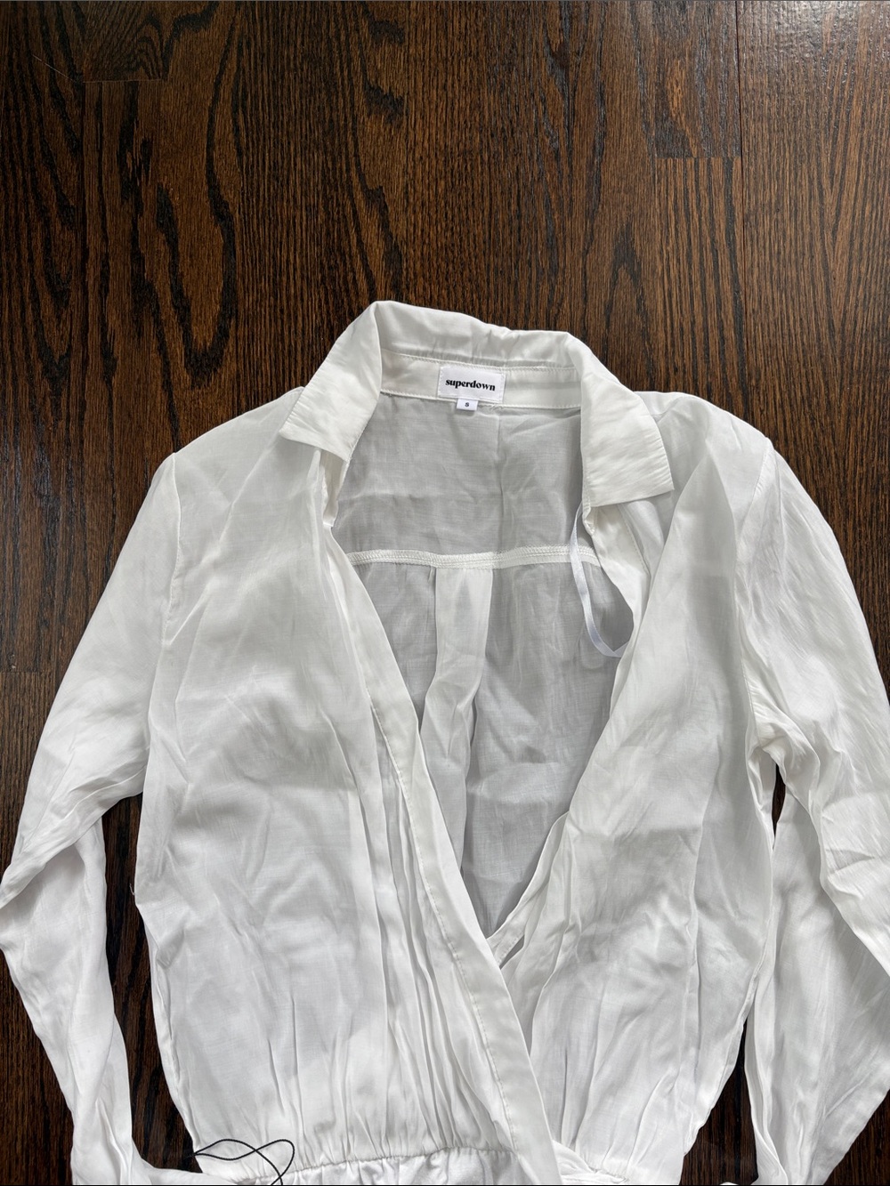Super down white long sleeve bodysuit. - Picture 8 of 8